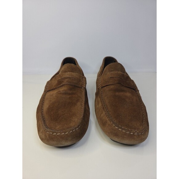 To Boot New York Mitchum Brown Suede Moc Toe Penny Loafer Driving Shoes 9.5 - Picture 2 of 10
